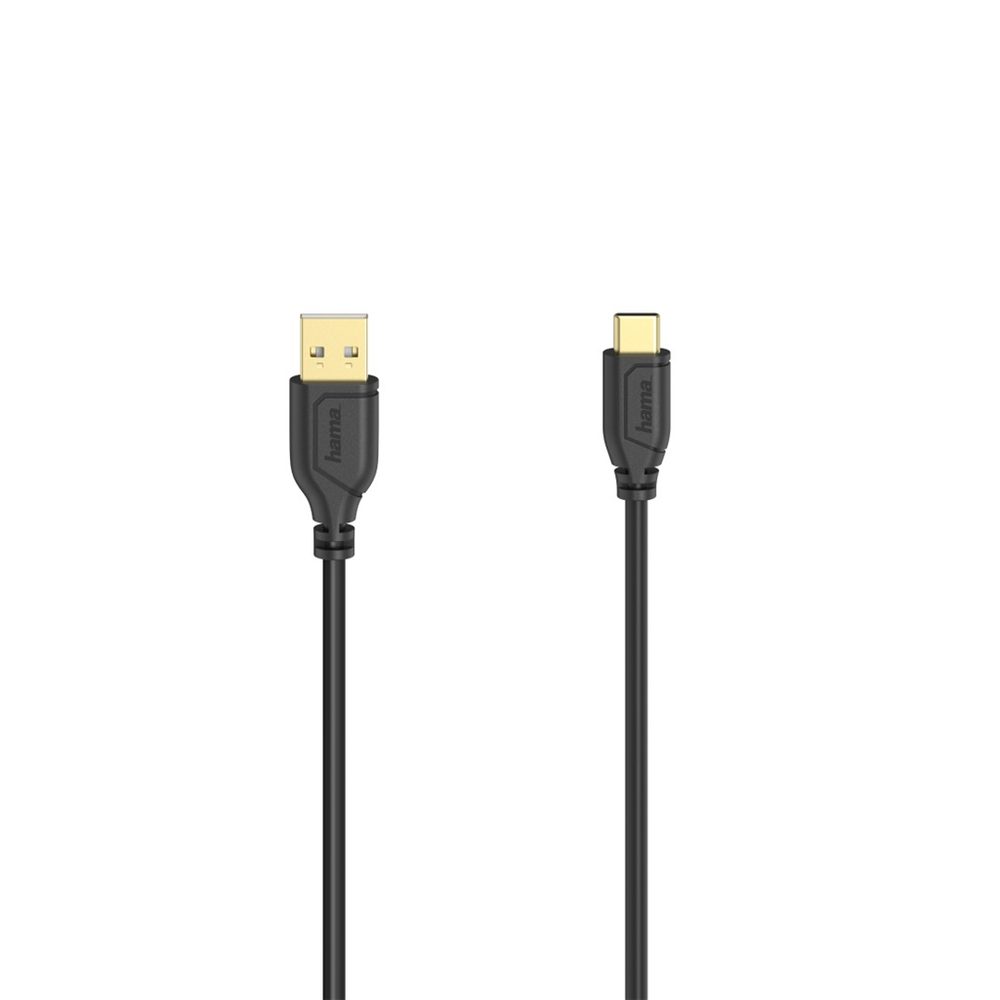 Levně Hama USB-C 2.0 kabel typ A-C 0,75 m, Flexi-Slim, černý