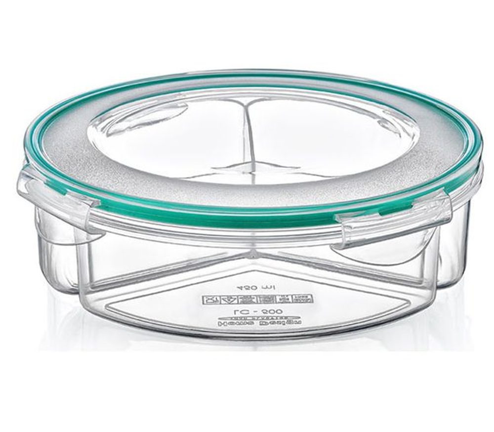 Levně box 1,35l FRESH dělený(3x0,45l),klick d21x6cm,transp.plast