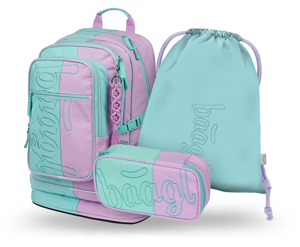 Levně BAAGL SET 3 Cubic Sweet: batoh, penál, sáček
