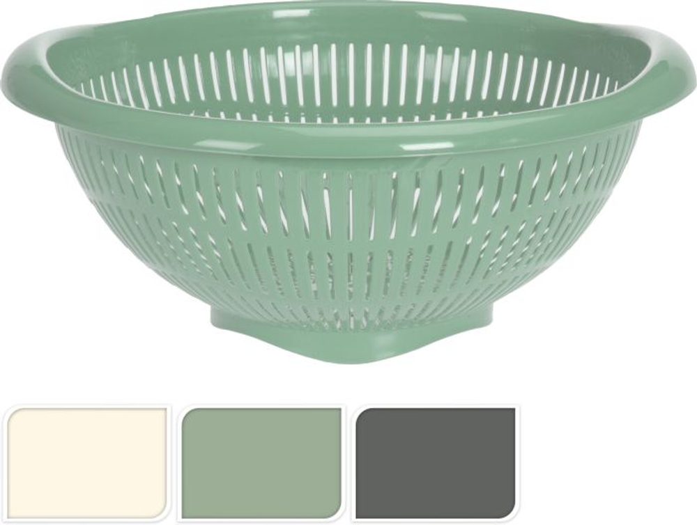 Levně cedník d30x14cm, stojící, 2ucha, 3barvy, plast