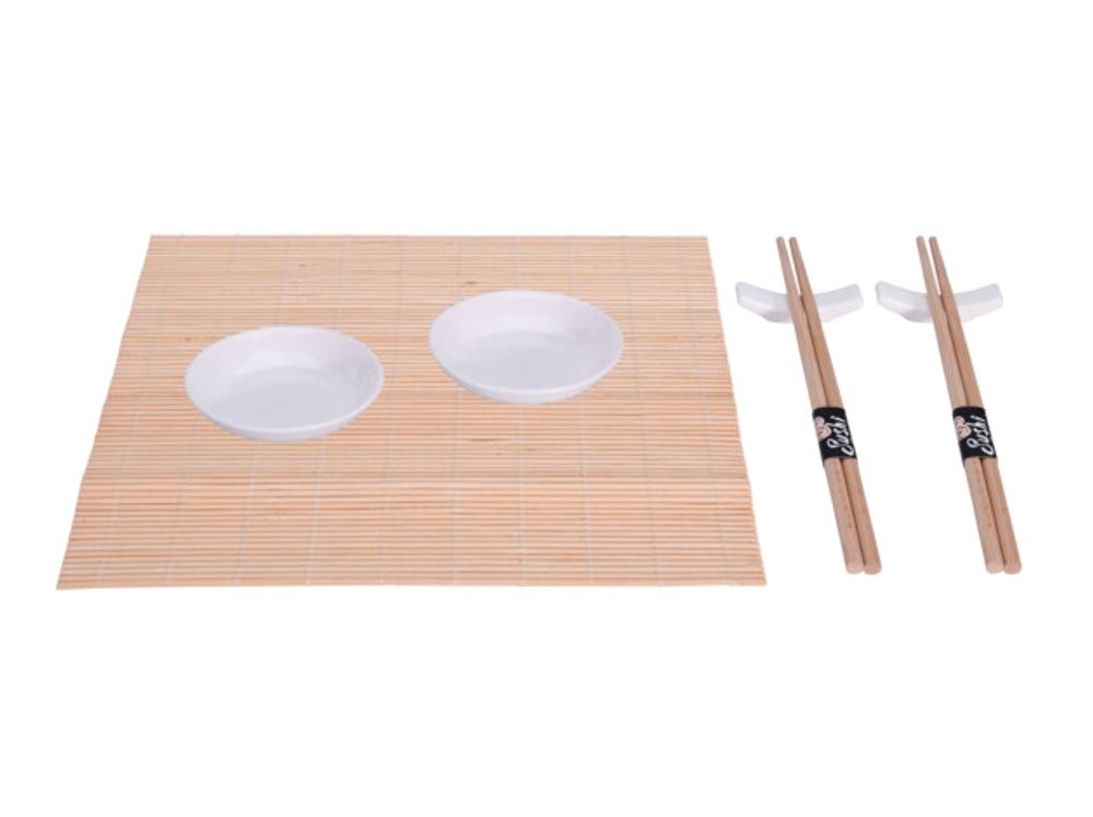 Levně EXCELLENT HOUSEWARE Sushi set porcelán / bambus sada 7 ks bílá KO-278000190bila