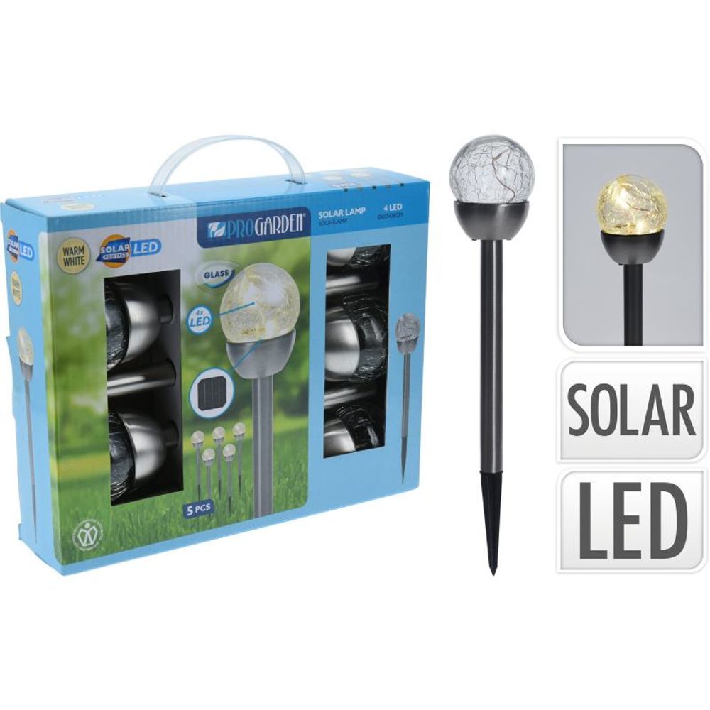 Levně PROGARDEN Zahradní solární LED osvětlení sada 5 ks KO-DX9300410
