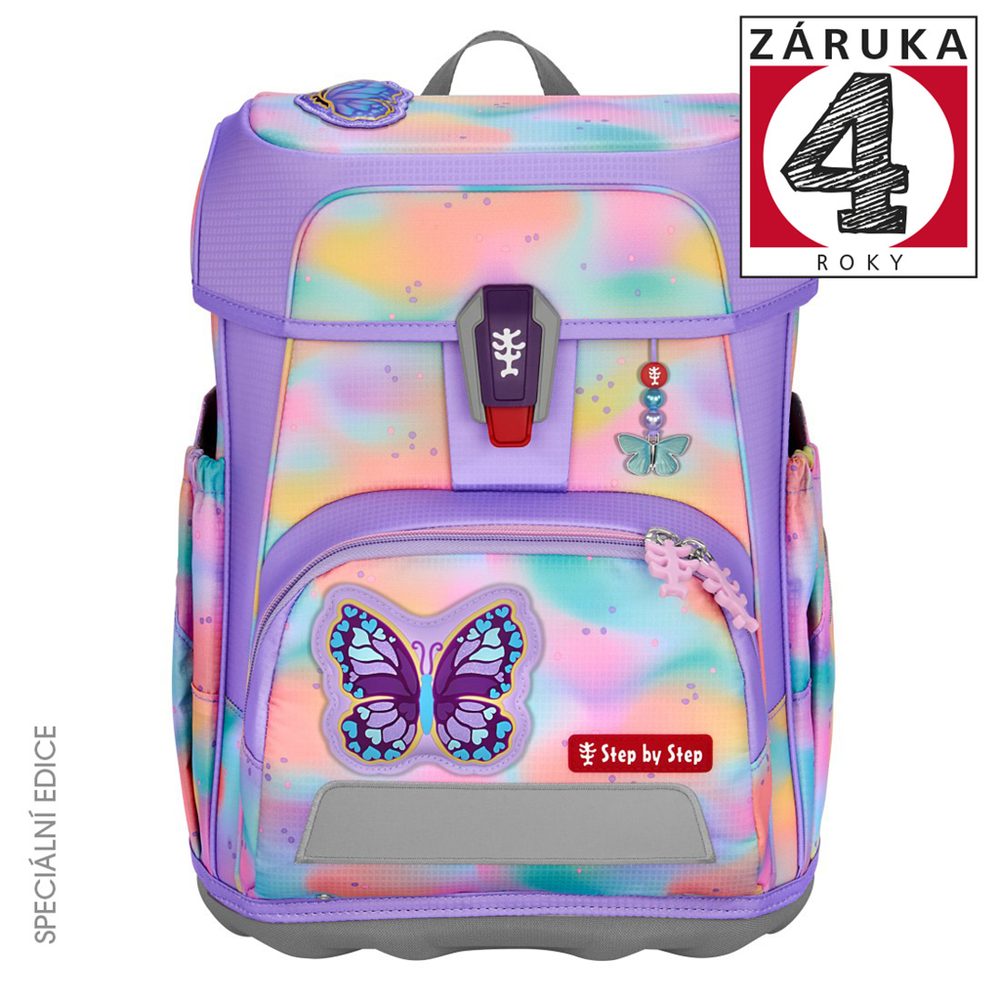 Levně Step by Step Školní aktovka CLOUD FLASH, Butterfly Luna - 5 dílný set, AGR certifikát