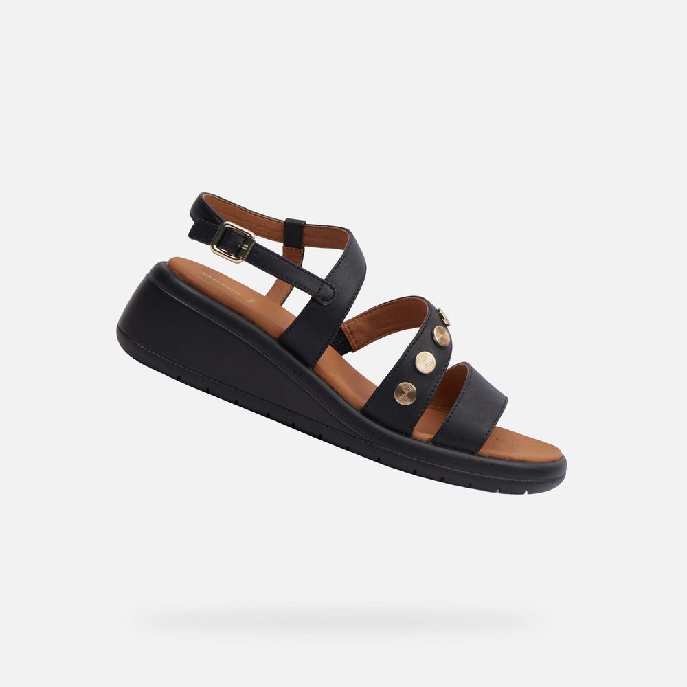 Černé dámské sandály Geox Meliconia - 36