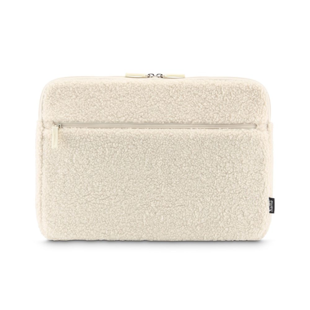 Levně Hama Cozy, obal na notebook, 14,1-15,6" (36-40 cm), chlupatý, přední kapsa, béžový