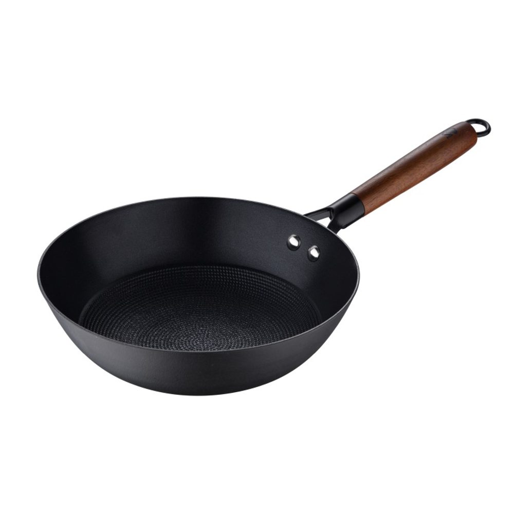 Levně MASTERPRO Pánev WOK železná ODIN 24 cm černá BGMP-3818