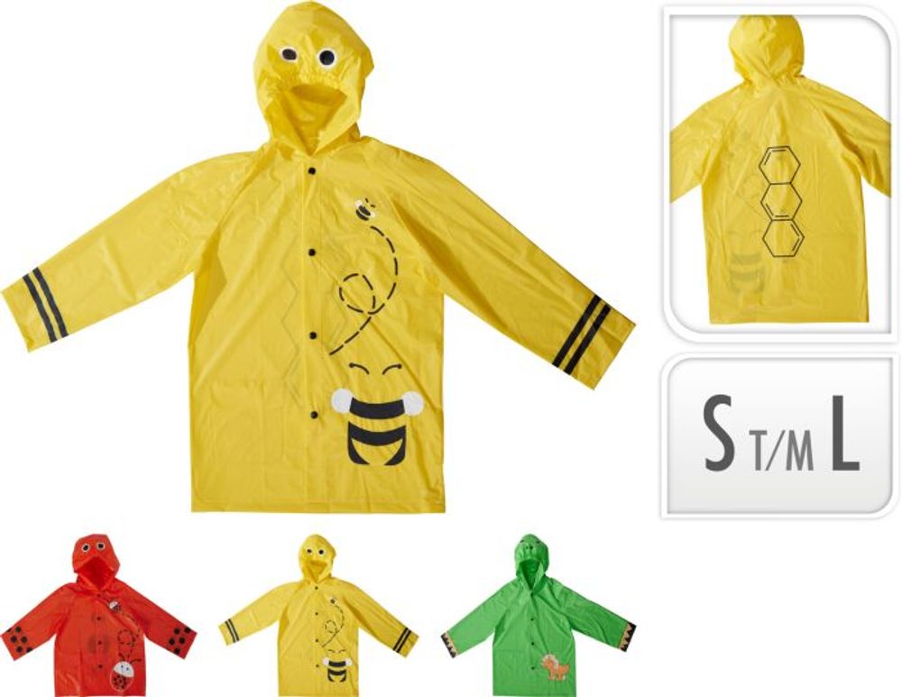 Levně pláštěnka dětská PVC velikost S/M/L, 3barvy, potisk
