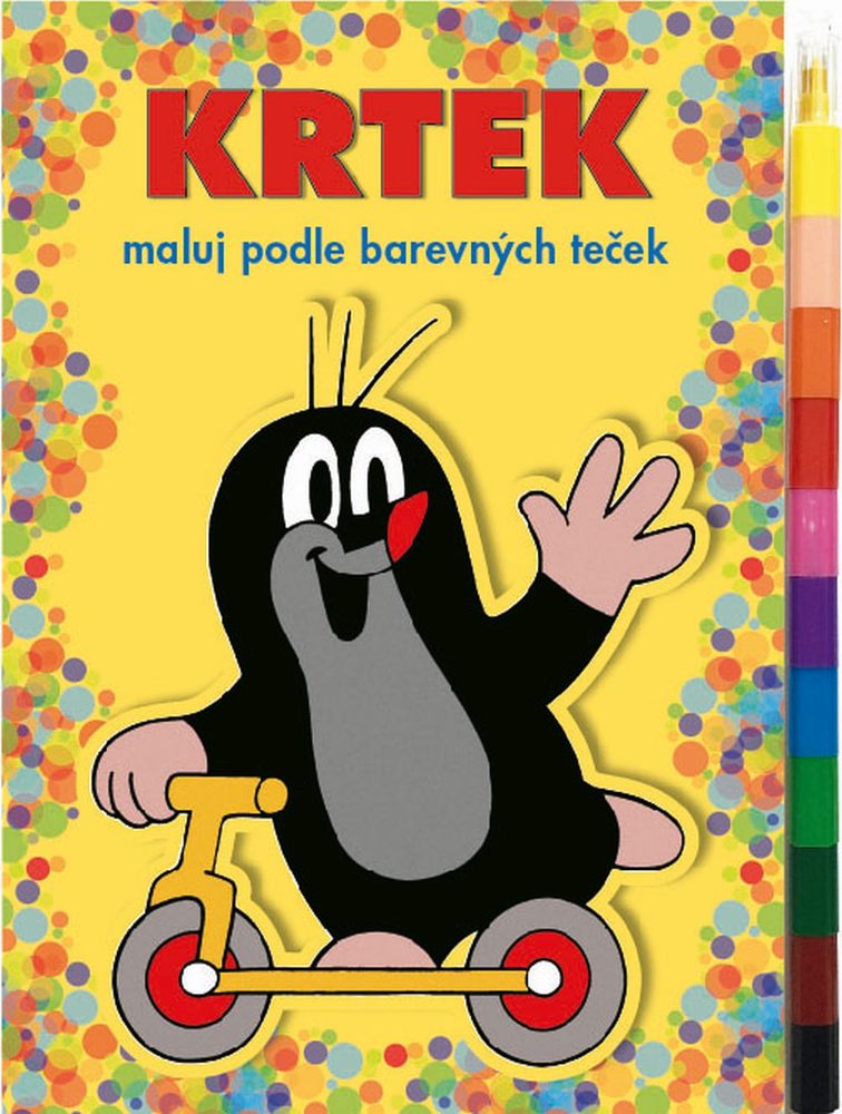 Levně Maluj podle barevných teček A5 + MAXI voskovka - Krtek 1