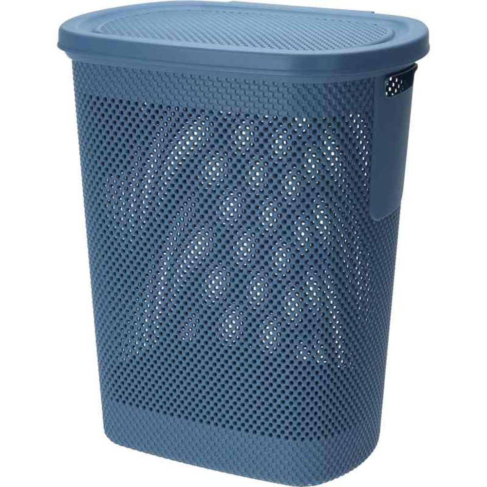 Levně EXCELLENT HOUSEWARE Koš na prádlo s víkem 60 l modrá KO-027100390modr
