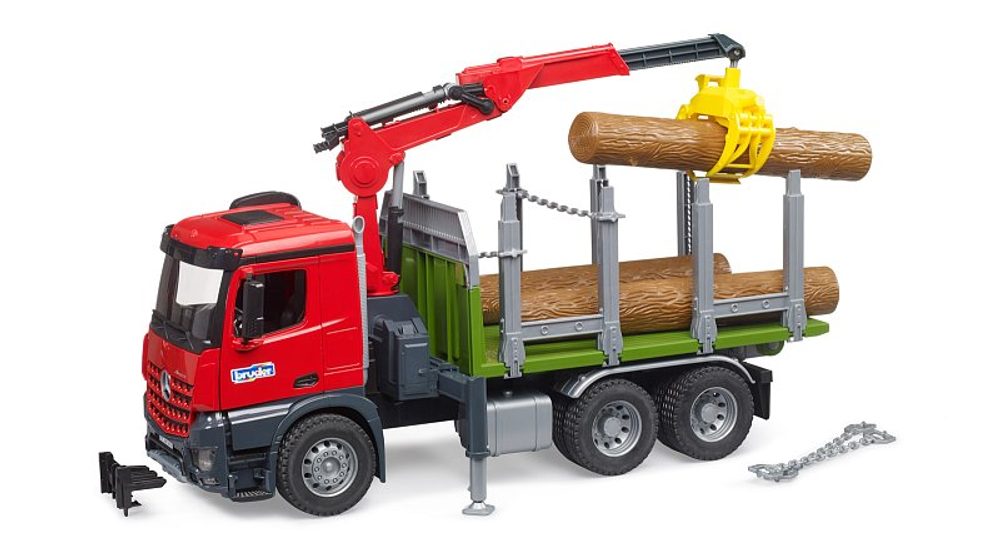 Levně BRUDER Farmer - MB Acrocs nákladní auto na převážení kmenů