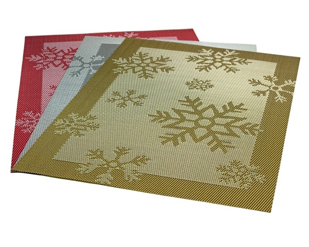 Levně prostírání 45x30cm, VÁNOČNÍ, červené, zlaté, stříbrné, plast