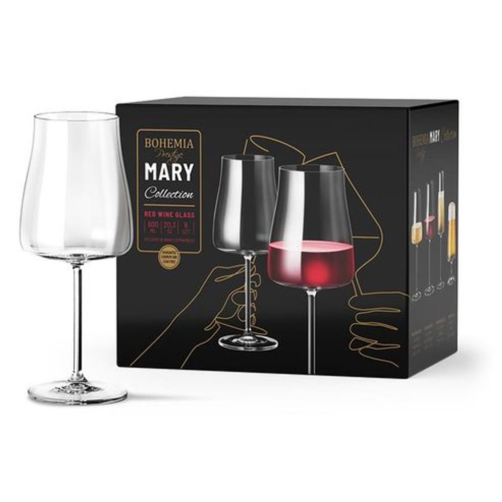 Levně sklen. 600ml, 6ks, MARY BOHEMIA PR., víno, DB