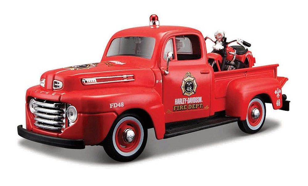 Levně Maisto - Harley-Davidson Custom, 1948 Ford F-1 Pick up + 1936 EL Knucklehead, 1:24