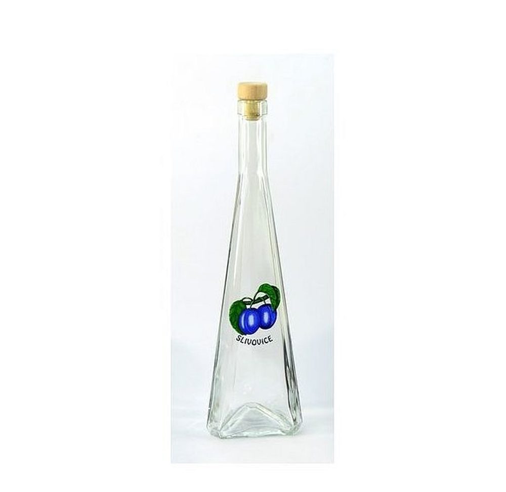 Levně láhev 0,5 l Jehlan, ŠVESTKY, uz.19 dřevo