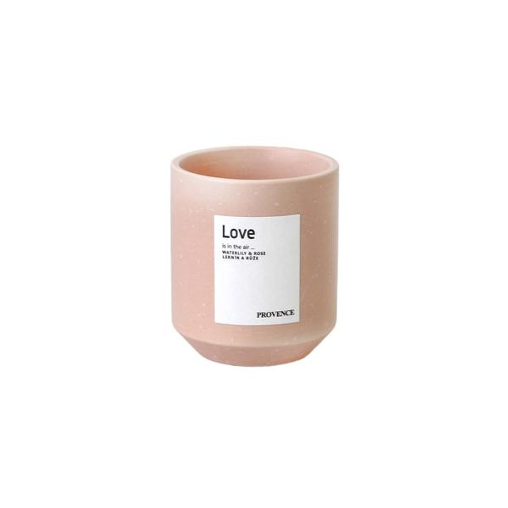 Levně Provence SVÍČKA LÁSKA-LEKNÍN A RŮŽE KERAMIKA 7X8CM 135G 20H