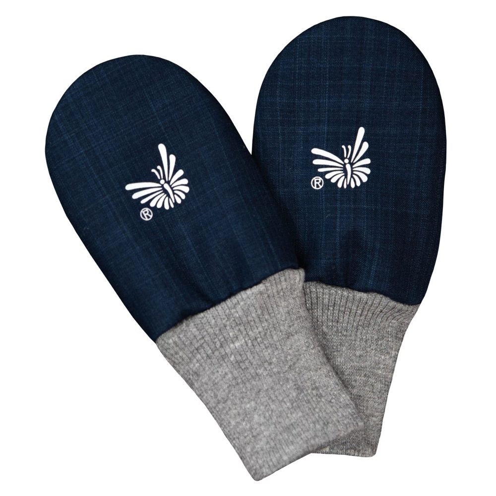 ESITO Zimní bezpalcové rukavice softshell s beránkem Navy blue - 74 - 80 navy blue