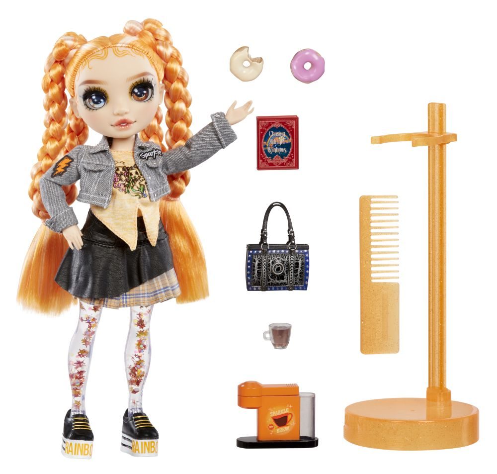 Levně Rainbow High Sparkle & Shine Fashion panenka - Clementine (Orange)