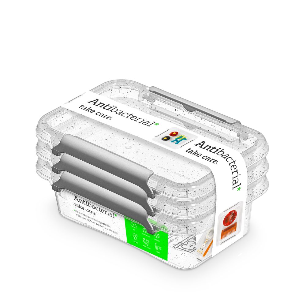 Levně antibakter.box 0,35 l -sada-3ks, 15x9,5x7,5cm,transp.plast