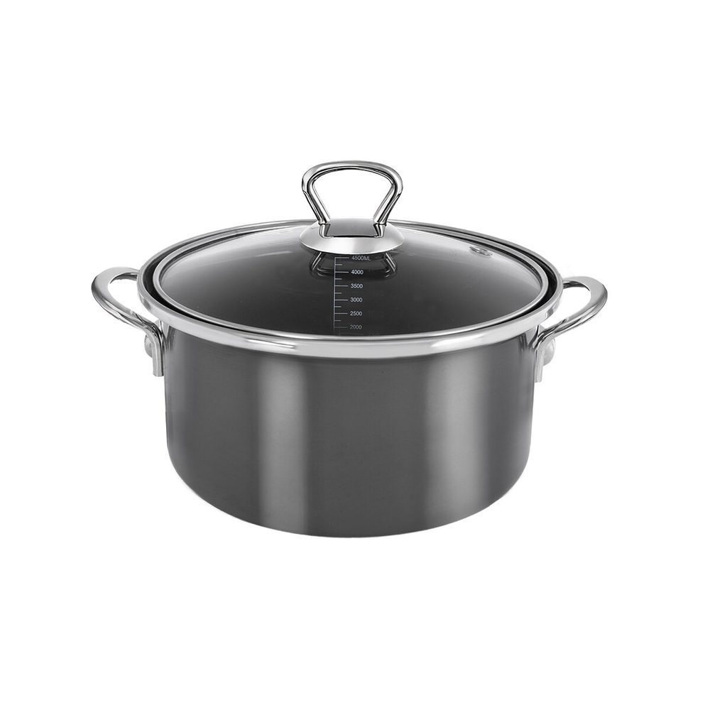 Levně O Kastrol smalt METALIC Lem 4,5 l poklice sklo