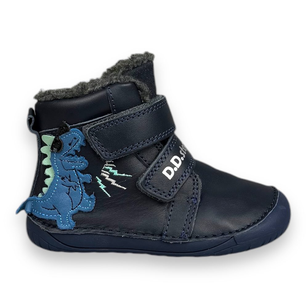 Levně DDstep dětské zimní barefoot boty - Dinosaurus - 20
