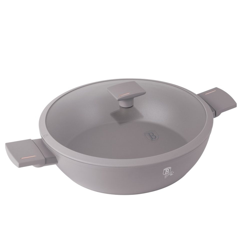 Levně BERLINGERHAUS Pánev s titanovým povrchem a poklicí 32 cm Taupe Collection BH-8099
