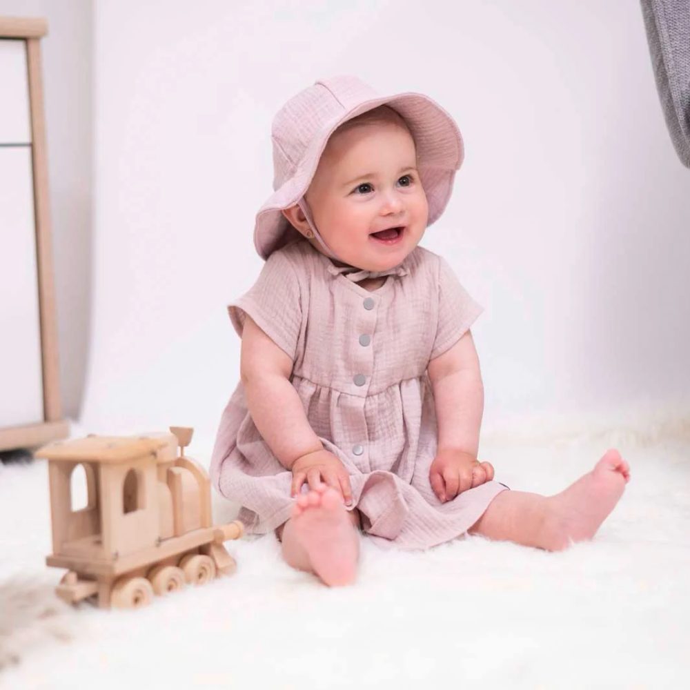 ESITO Mušelínové šaty Barunka Powder pink - pudrová / 68 - 62 pudrová