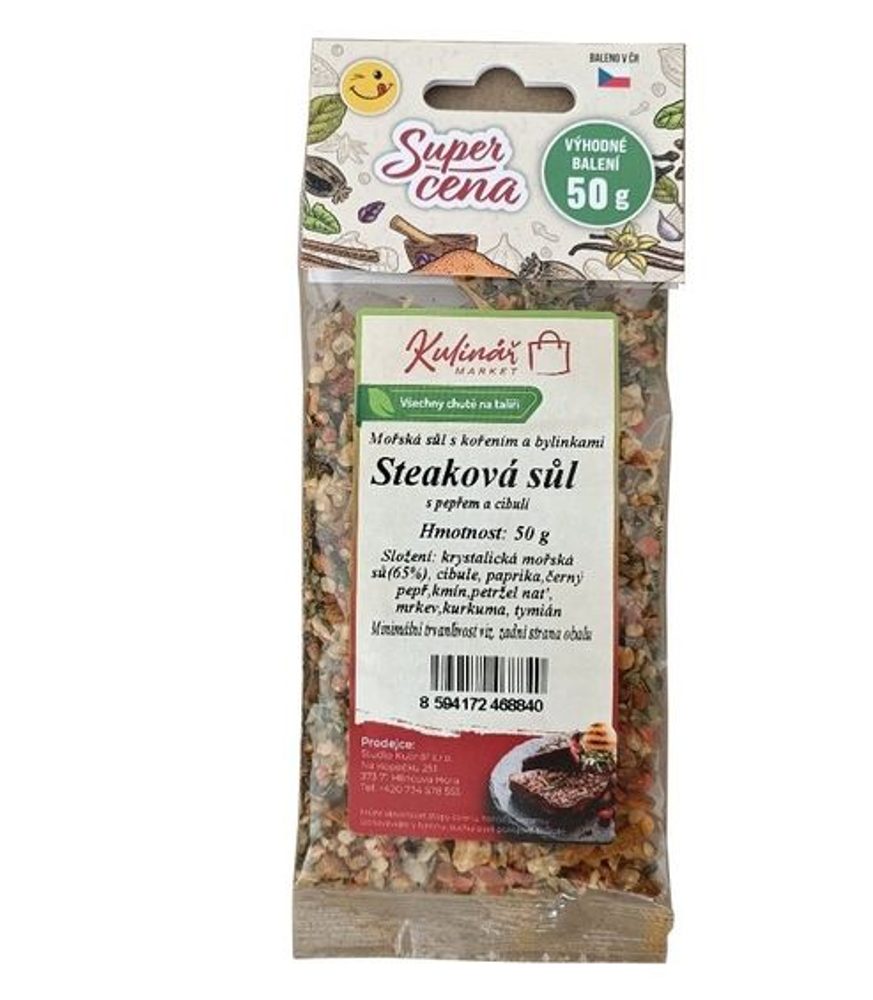 Levně koření-"K"-STEAKOVÁ SŮL-50g do mlýnku, QQ, sáček