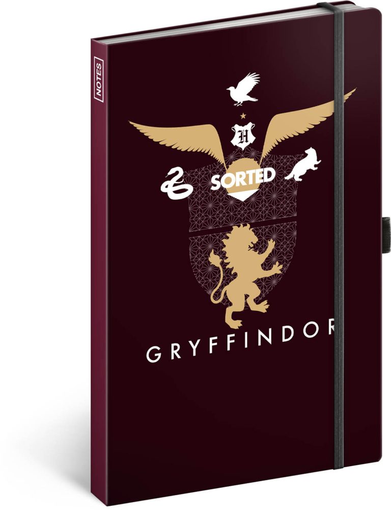 Levně Presco Group Notes Harry Potter – Gryffindor, linkovaný, 13 × 21 cm