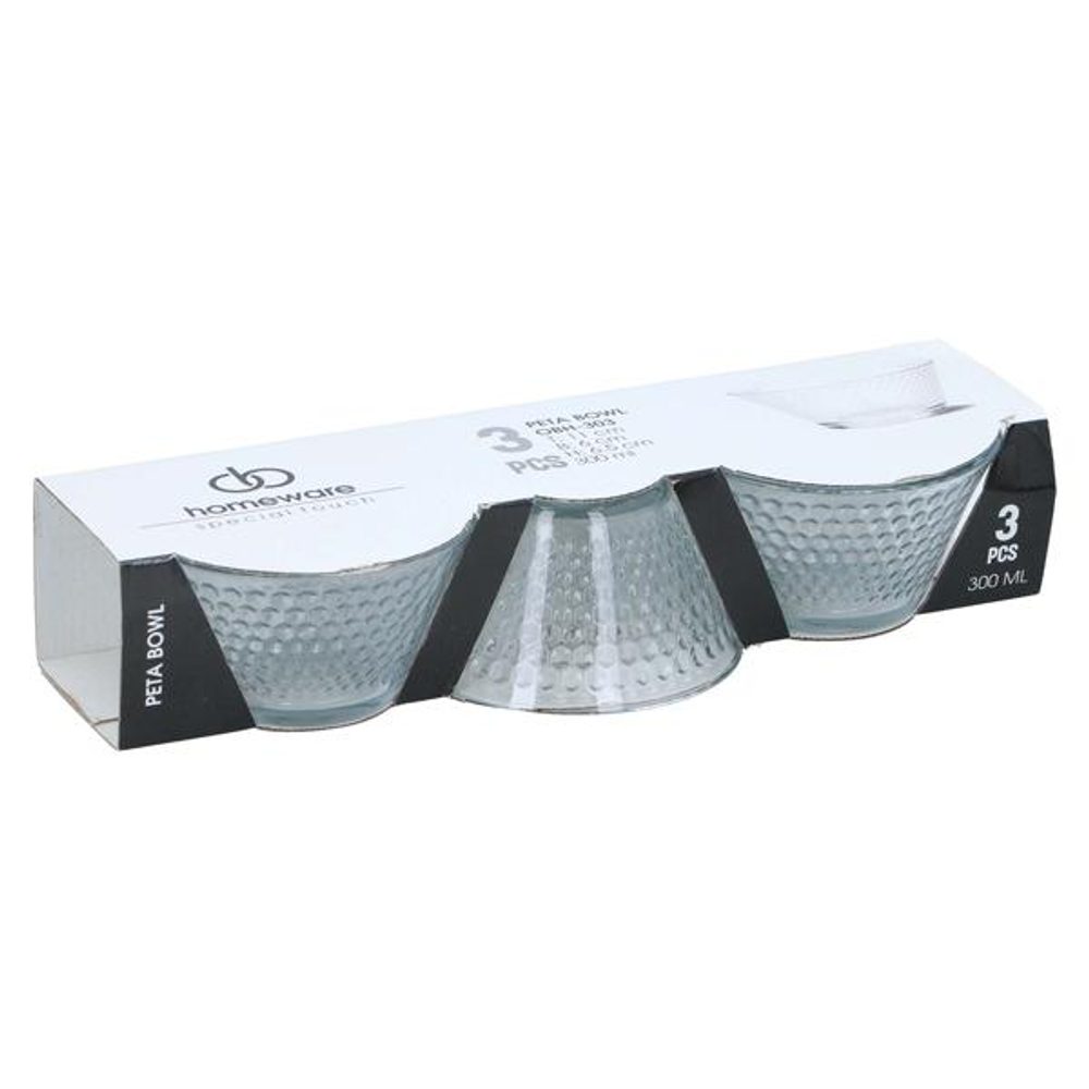 Levně Edco SADA MISEK PETA 300ML 3KS SKLO
