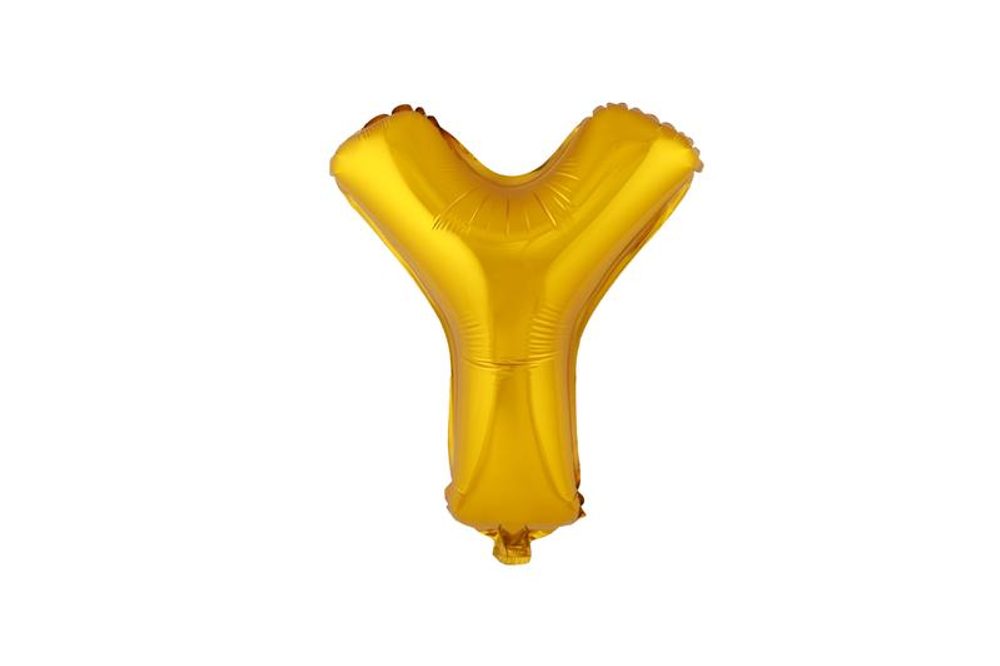 Levně TORO BALÓNEK PÍSMENKO "Y", VEL.: CCA 30CM, MATNĚ ZLATÁ