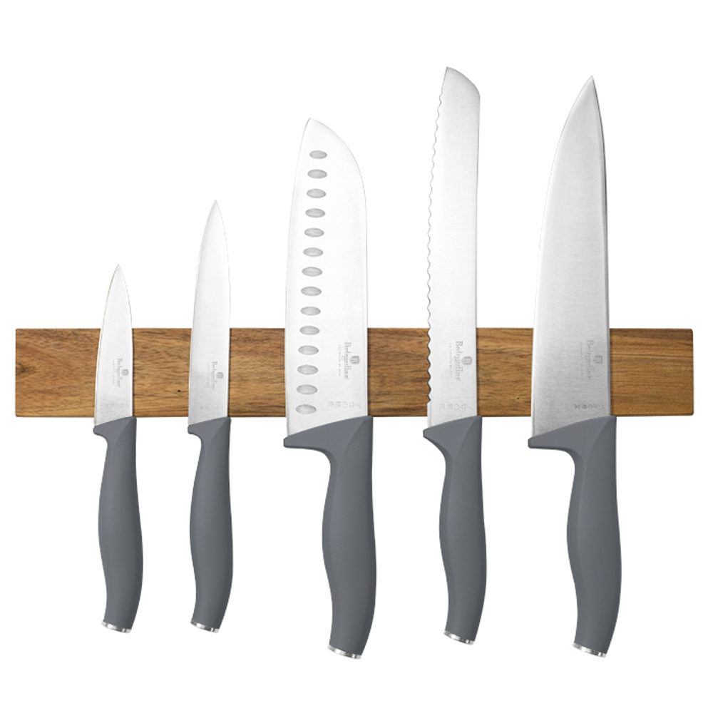 Levně BERLINGERHAUS Sada nožů s magnetickým držákem z akátového dřeva 6 ks Aspen Collection BH-2941