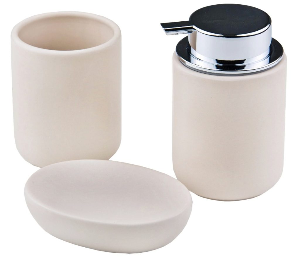 Levně HOMESTYLING Sada koupelnových doplňků HOMESTYLING 3 ks krémová KO-C80652370krem
