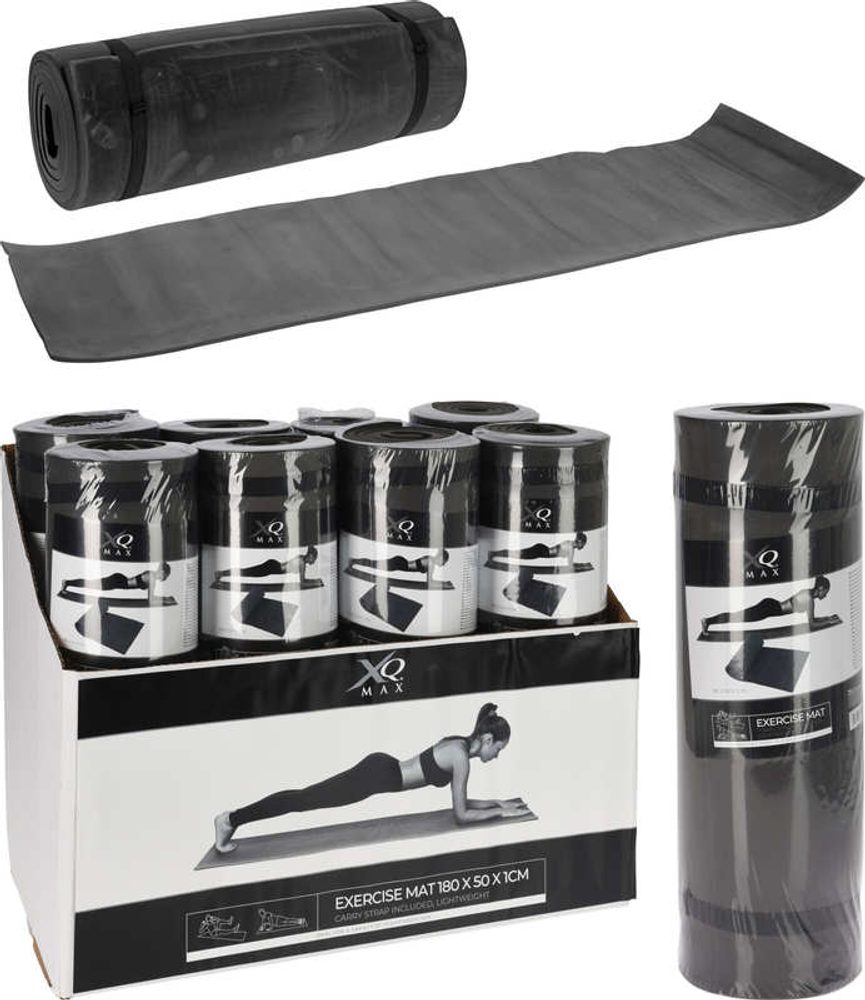 Levně XQMAX Fitness podložka na jógu černá 180 x 50 cm KO-8EC000000