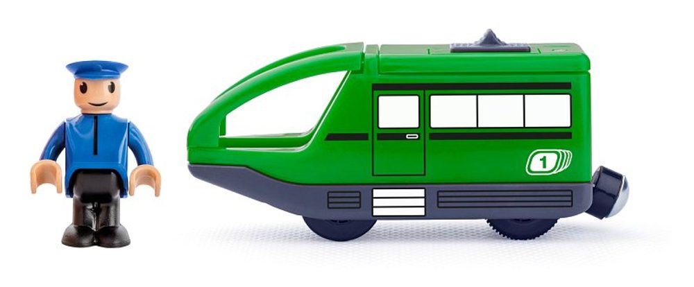 Levně WOODY Moderní elektrická mašinka - zelená