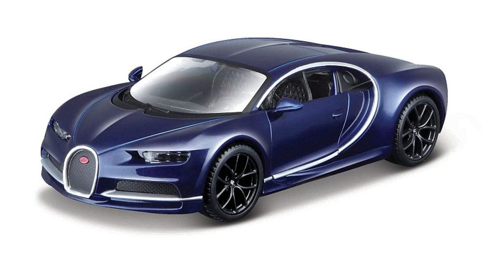 Levně Bburago - Auta HOBBY, Bugatti Chiron, tmavě modrá metalíza, 1:32