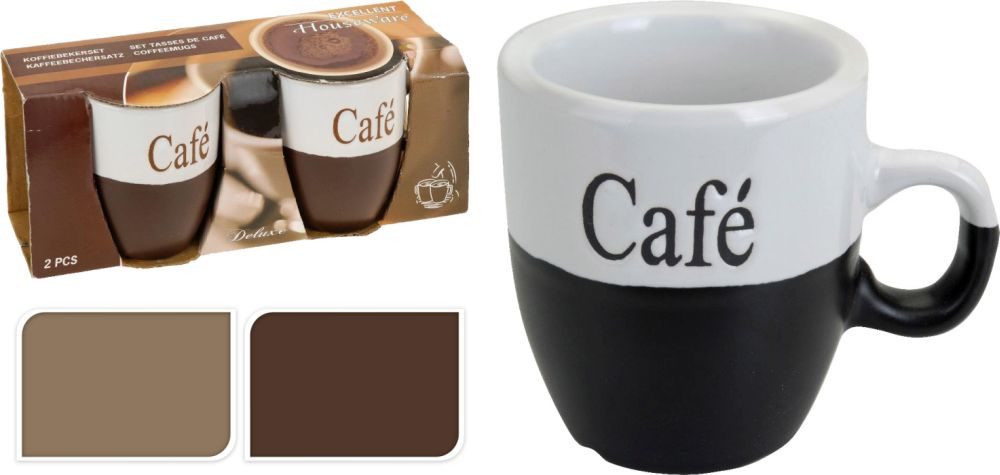 Levně hrnek 150ml-2ks, CAFÉ, 3barvy, new bone