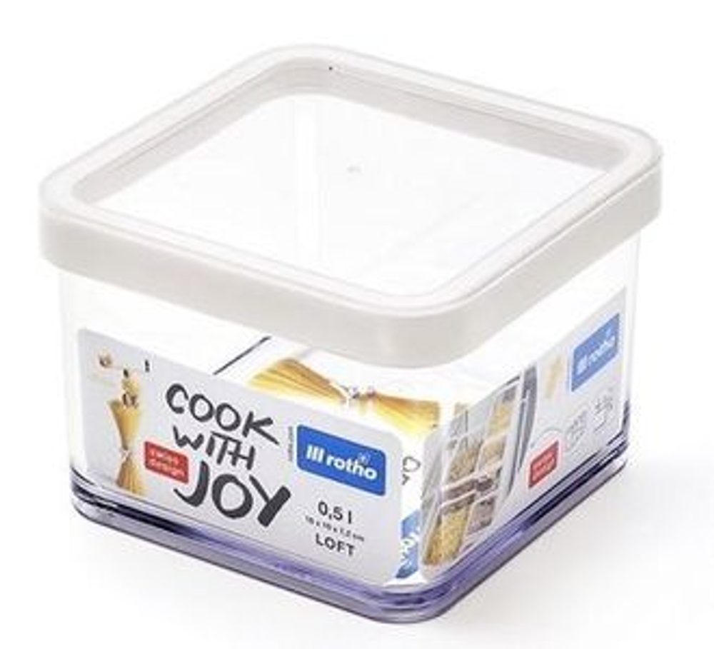Levně dóza 0,50l LOFT, 10x10x 7,2cm, těsnění, pevný plast