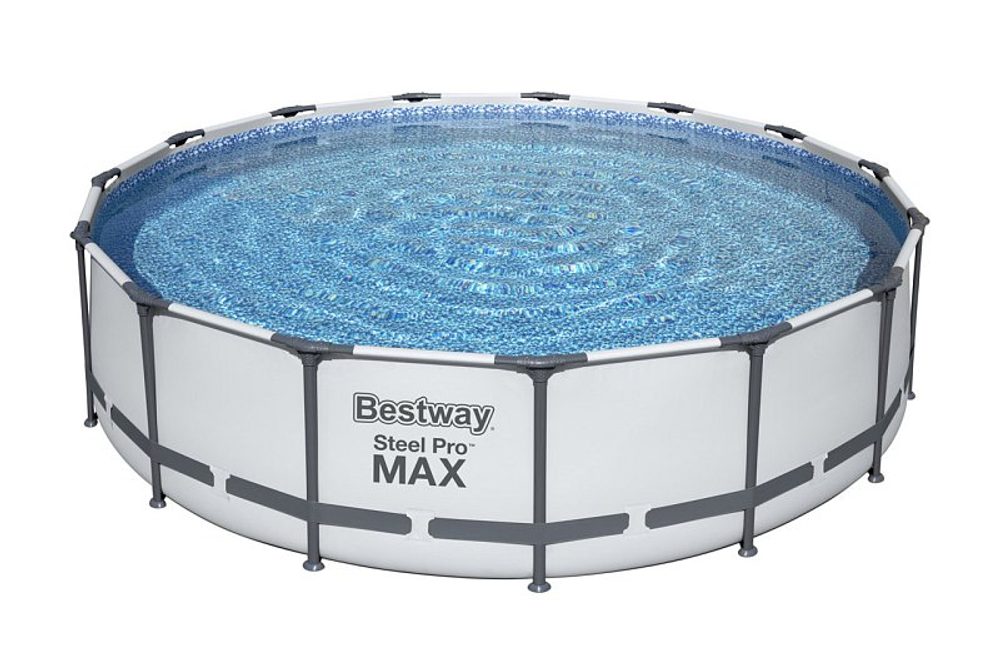 Levně Bestway Nadzemní bazén kulatý Steel Pro MAX, kartušová filtrace, schůdky, plachta, průměr 4,57m, výška 1,07m