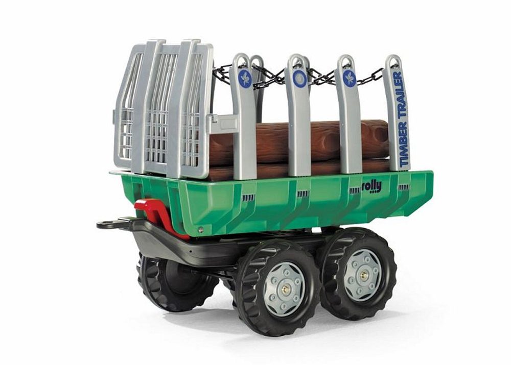 Levně ROLLYTOYS Vlečka s kládami "Timber Trailer" 2-osá-zelená
