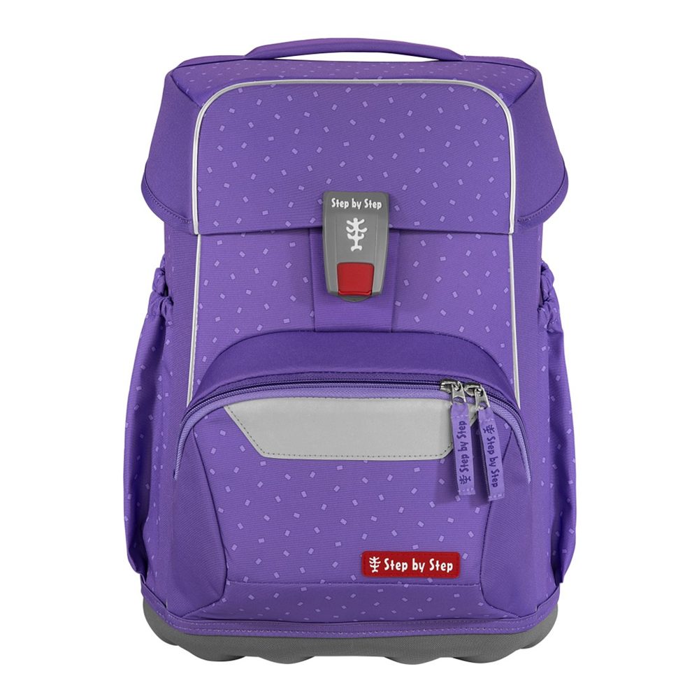 Levně Školní aktovka pro prvňáčky – 4 dílný set, Step by Step BASIS Purple Konfetti, AGR