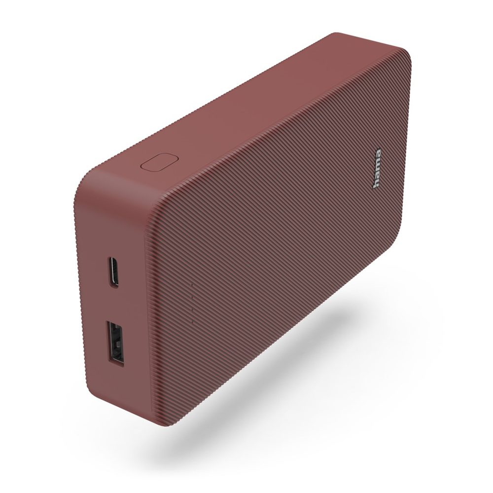 Levně Hama Colour 20, powerbanka 20000 mAh, 3 A, výstup: USB-C, USB-A, červená