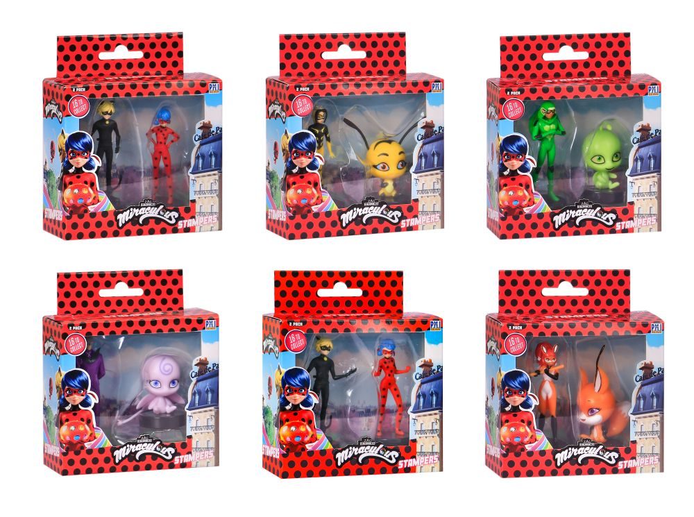 Levně Miraculous: Beruška a černý kocour- razítka 2 ks figurka Ast.