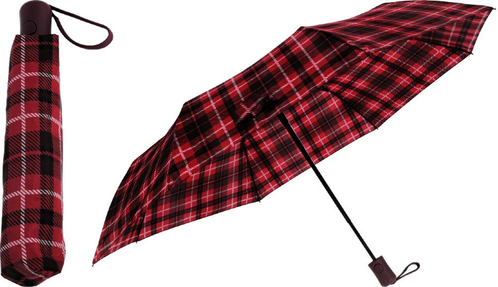 Levně EXCELLENT HOUSEWARE Deštník skládací 95 cm kostka červený KO-DB7250520cerv