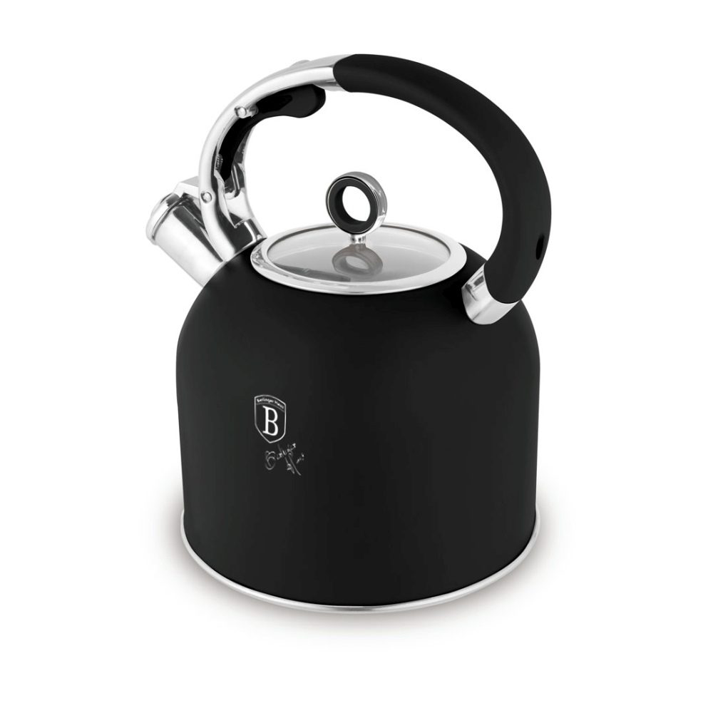BERLINGERHAUS Konvice pískací se skleněným víkem 3 L Matte Black Collection BH-8916
