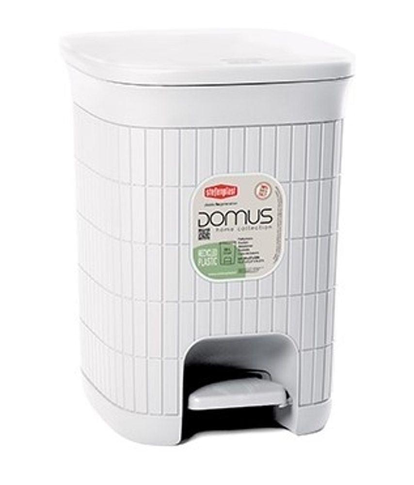 Levně koš odp.20l pedál.bílý DOMUS, 31x27x38cm, plast