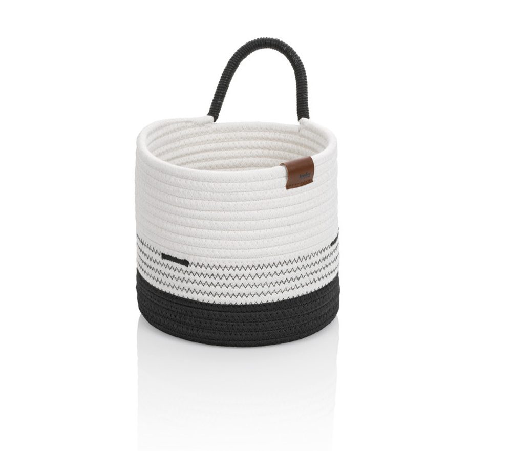 Levně KELA Košík Hedda 20 cm směs bavlna/polyester bílo-černá KL-24455