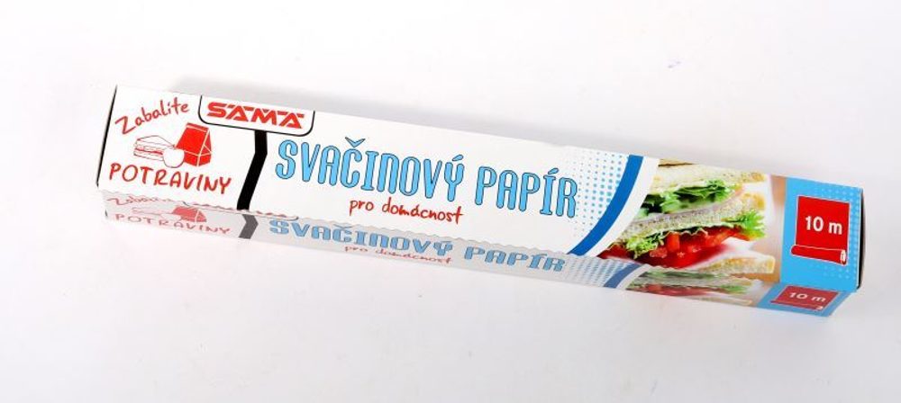 Levně papír svačinový 10m, box s pilkou, krab.