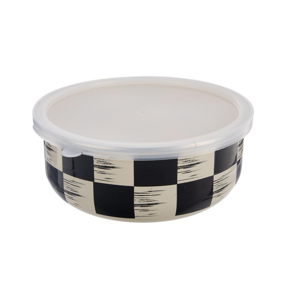 Levně Miska ŠACHOVNICE Lem s víkem pr. 17 cm