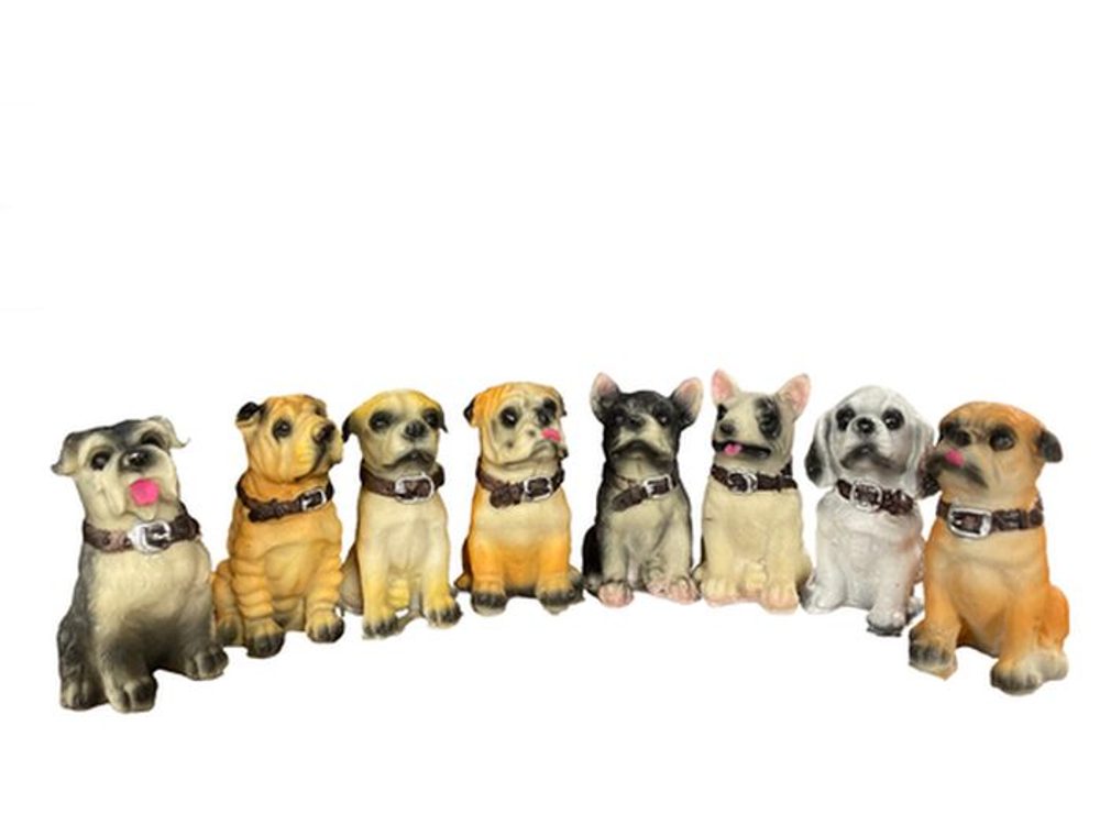 dekorace PES Boxer sedící 5,5x5cm, v.8,0cm, sáček, polyresin