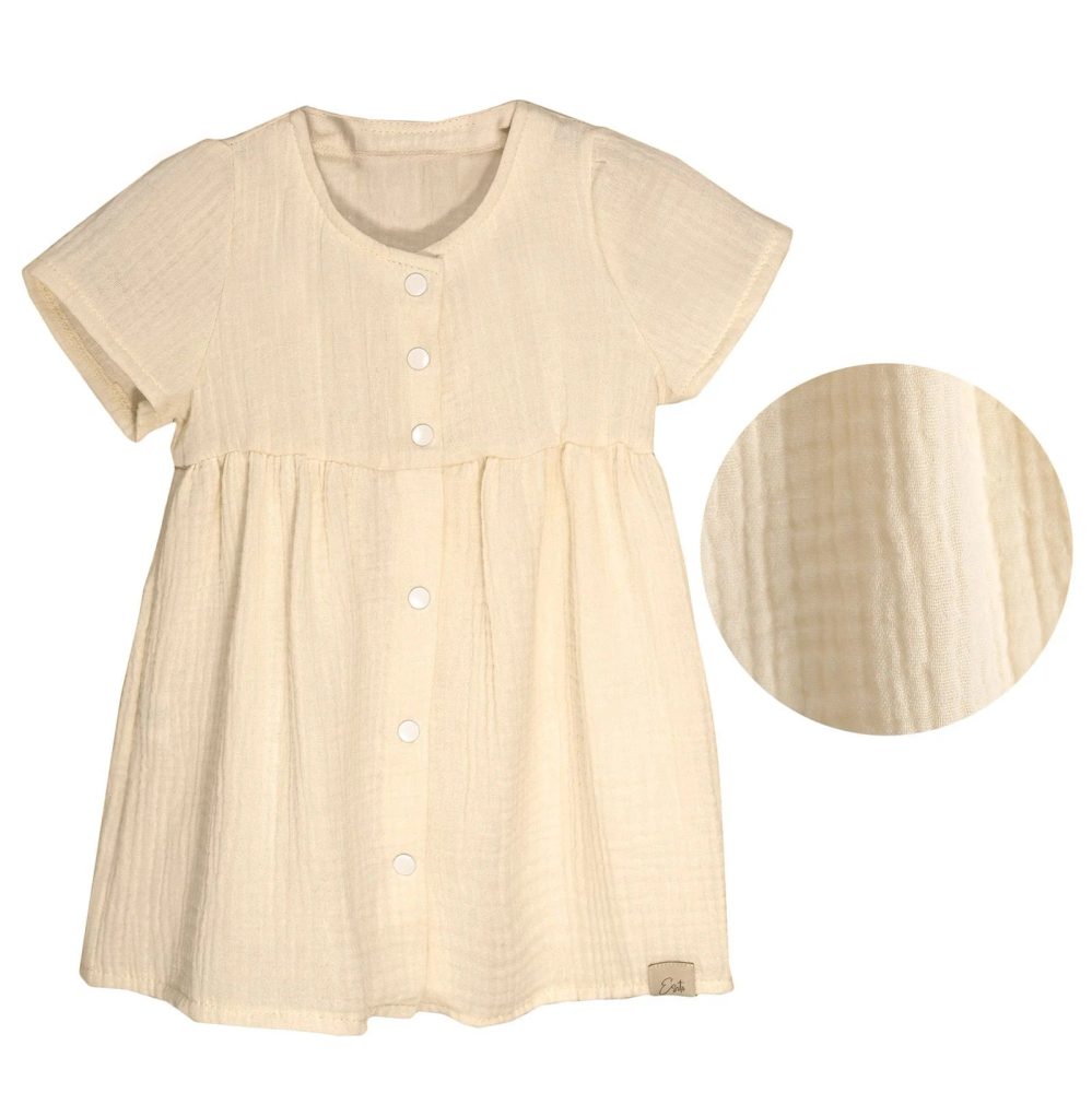 ESITO Mušelínové šaty Barunka Cream - smetanová / 86 - 62 smetanová